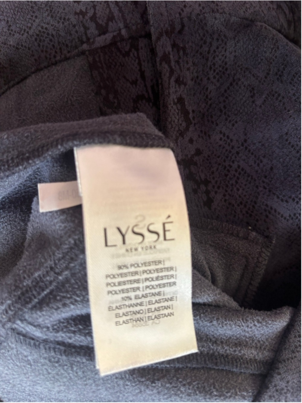 Lysse Blue Black Snake Print Faux Suede Moto Jacket Size S - Picture 6 of 6